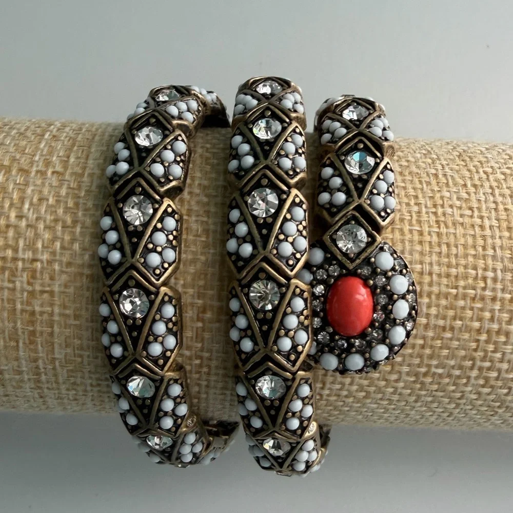 Vintage Style Beaded Coil Snake Wrap Bracelet